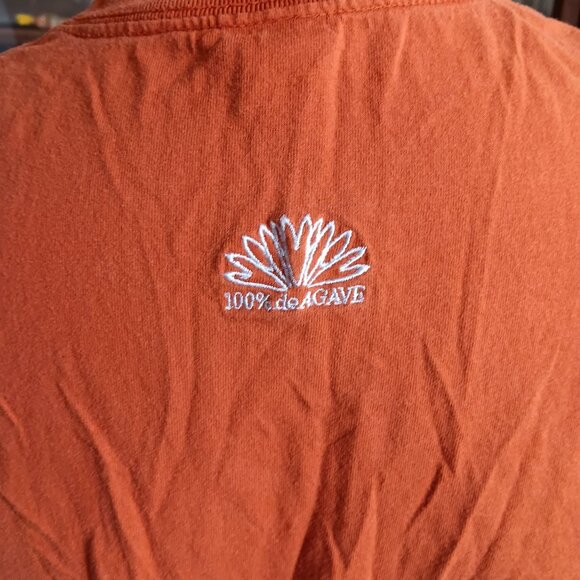 Vintage T-shirt Large 1990's 1800 Tequila Rust Orange Embroidered Logo Cotton - Picture 4 of 5